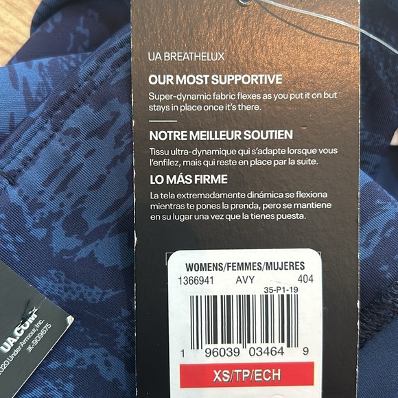 UNDER ARMOUR HIGH RISE LEGGINGS WOMEN BLUE COMPRESSION Sz XS NEW - Picture 9 of 11